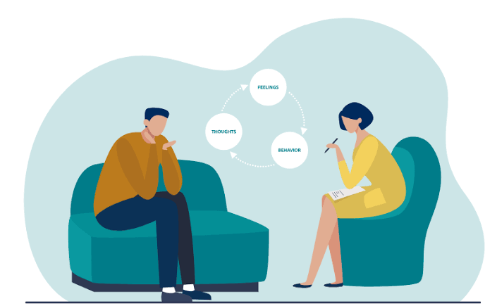 Illustration of a calm therapy session representing how to choose the right psychologist in Islamabad